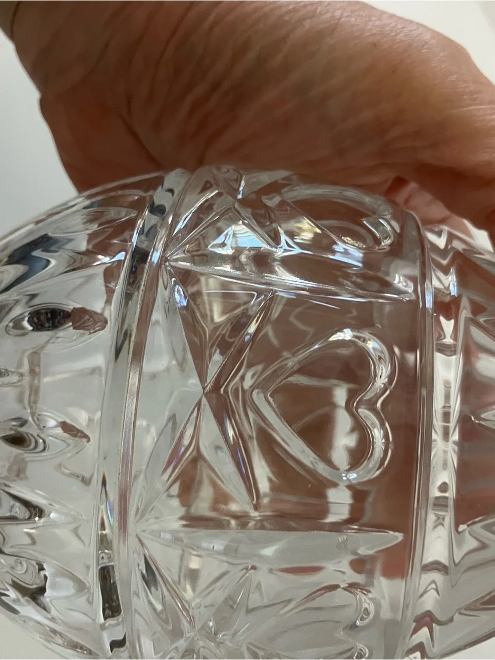 Vintage Czech Lead Crystal Lidded Egg Box